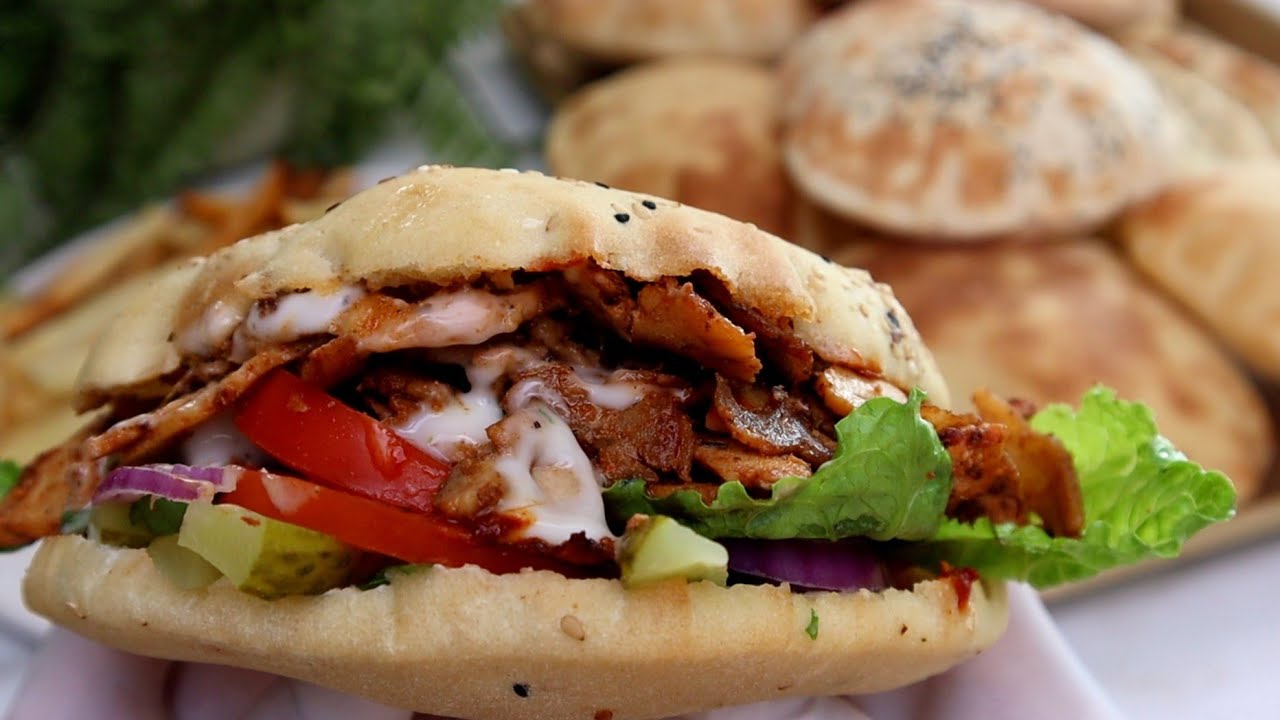 دستور پخت شاورما مرغ دونر خوشمزه ترکی با نان مخصوص کباب! | کباب ترکی