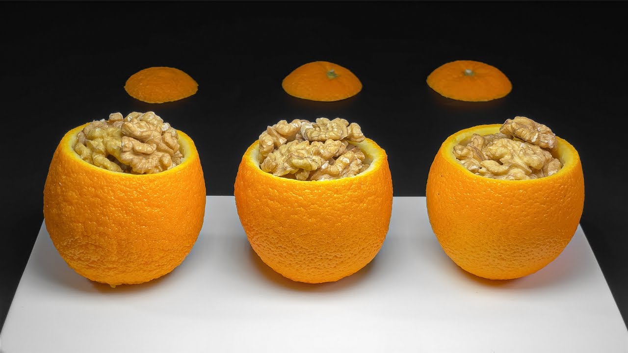 آموزش درست کردن دسر ساده فقط با پرتقال و آجیل! بدون ژلاتین، بدون شکر | سالم، سریع و خوشمزه